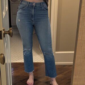 MOTHER The Hustler Ankle Fray Teaming Up Size 28 Distressed